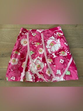 Lilly Pulitzer 100% cotton lightweight lined floral spring summer skirt - size 6